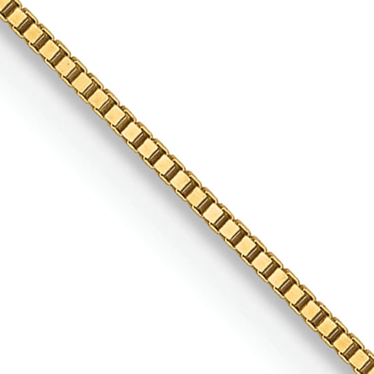 18K Yellow Gold 0.5mm Solid Box 16 Inch Chain