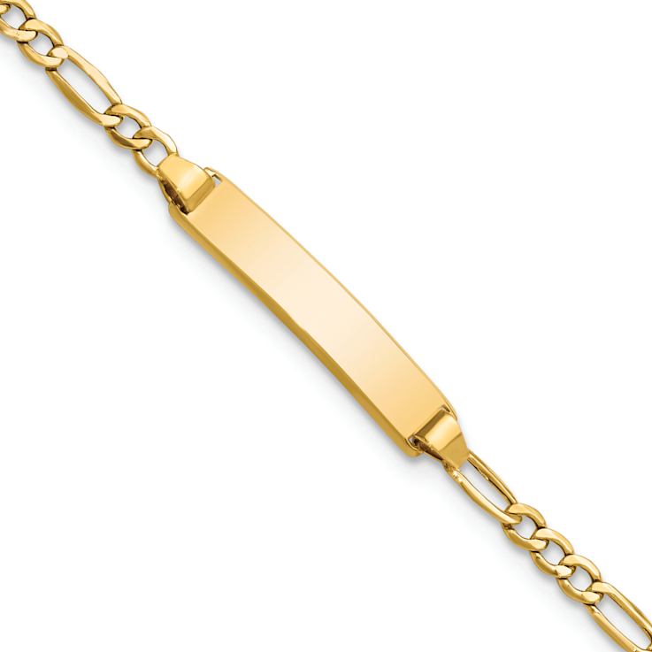 10k Yellow Gold Children's Figaro Link ID Bracelet
