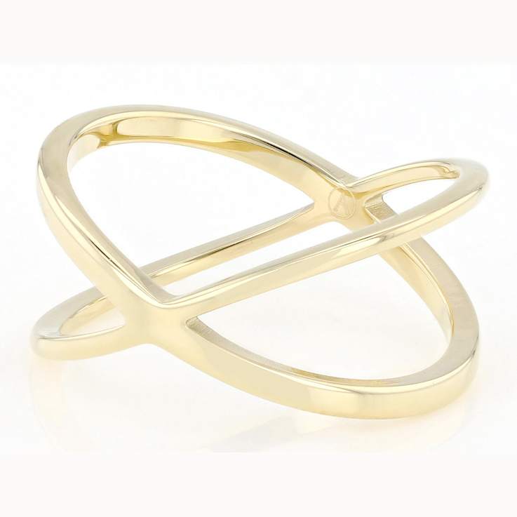 Gold-Tone Crossover Ring
