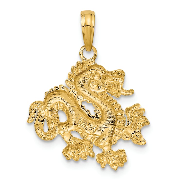 10K Yellow Gold Dragon Pendant