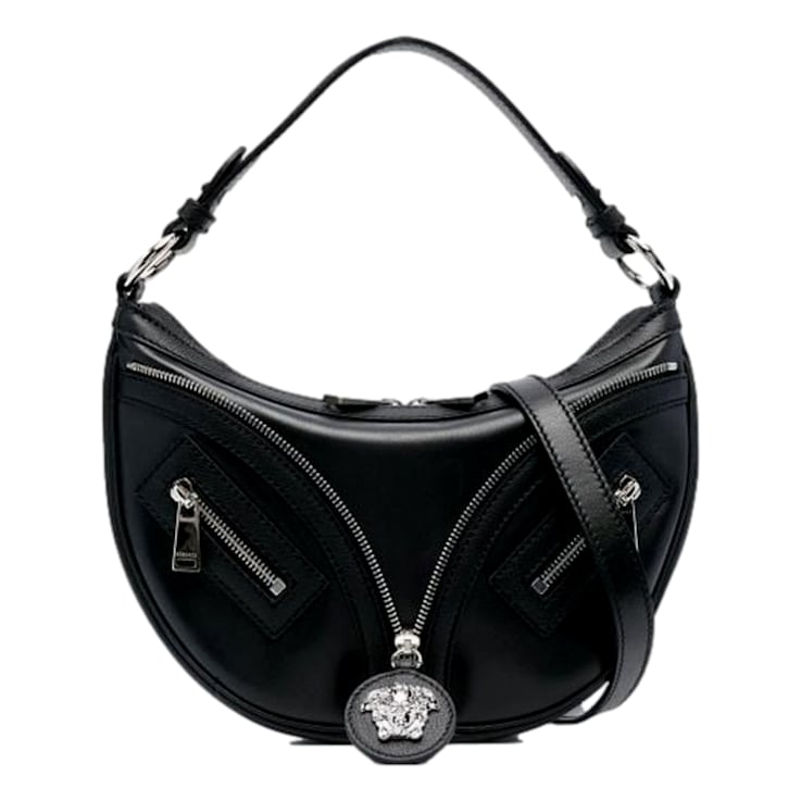 安いそれに目立つ Versace Repeat La Medusa Small Hobo Shoulder Bag Black バッグ