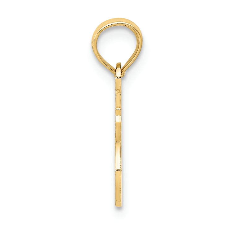 14k Yellow Gold Textured #1 Sister Pendant