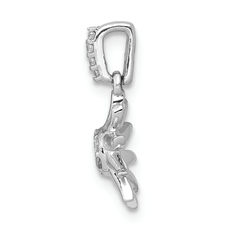 Rhodium Over 14k White Gold Diamond Fancy Sun Pendant