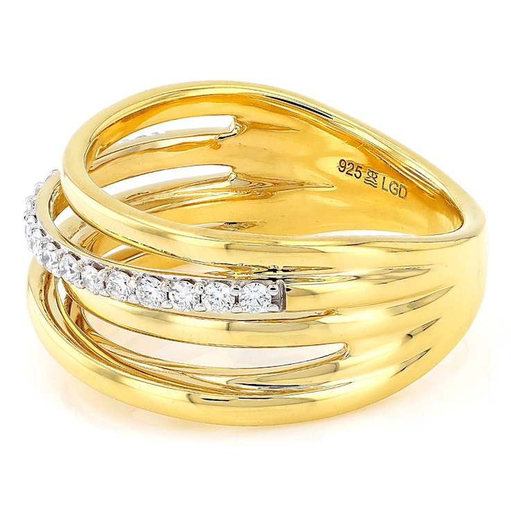 Refined Lab-Grown Diamond Cluster Ring In 14K Gold Over Sterling Silver