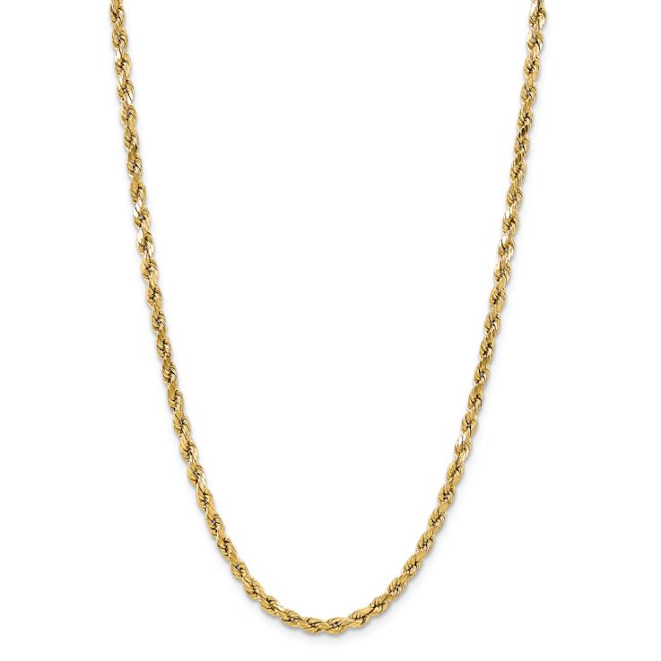 14k Yellow Gold 5.5mm Diamond-Cut Rope Link Chain