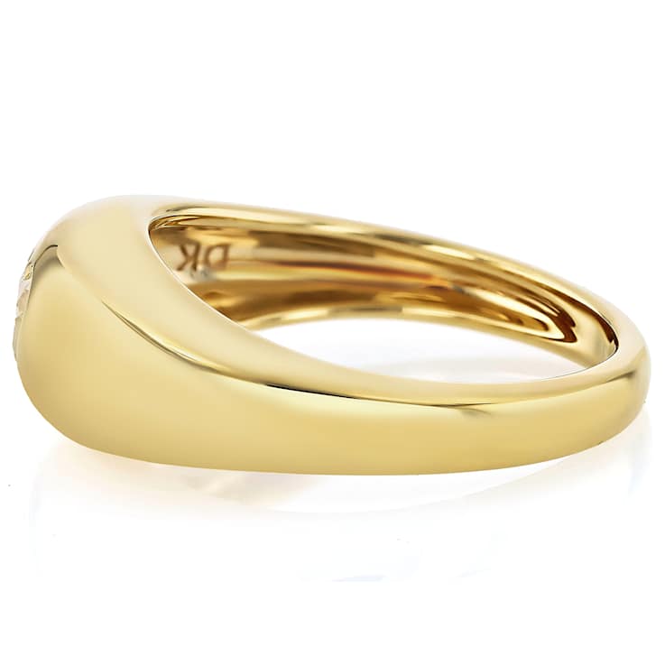 Heart Moissanite Band Ring In 14K Gold Over Sterling Silver