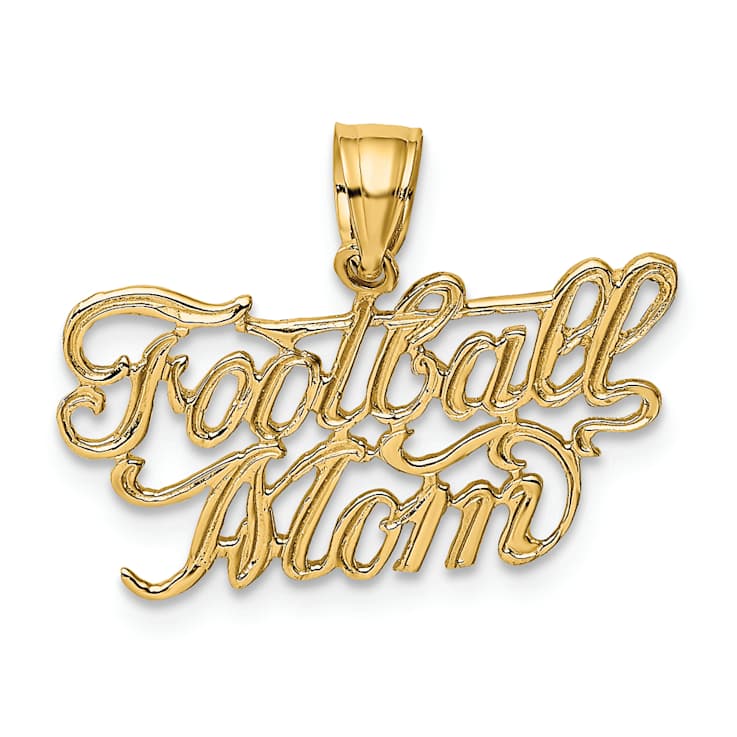 10K Yellow Gold Football Mom Charm