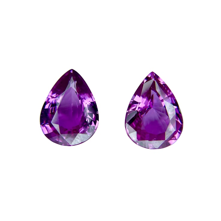 Pink Sapphire 10.5x7.8mm Pear Shape Matched Pair 5.2ctw