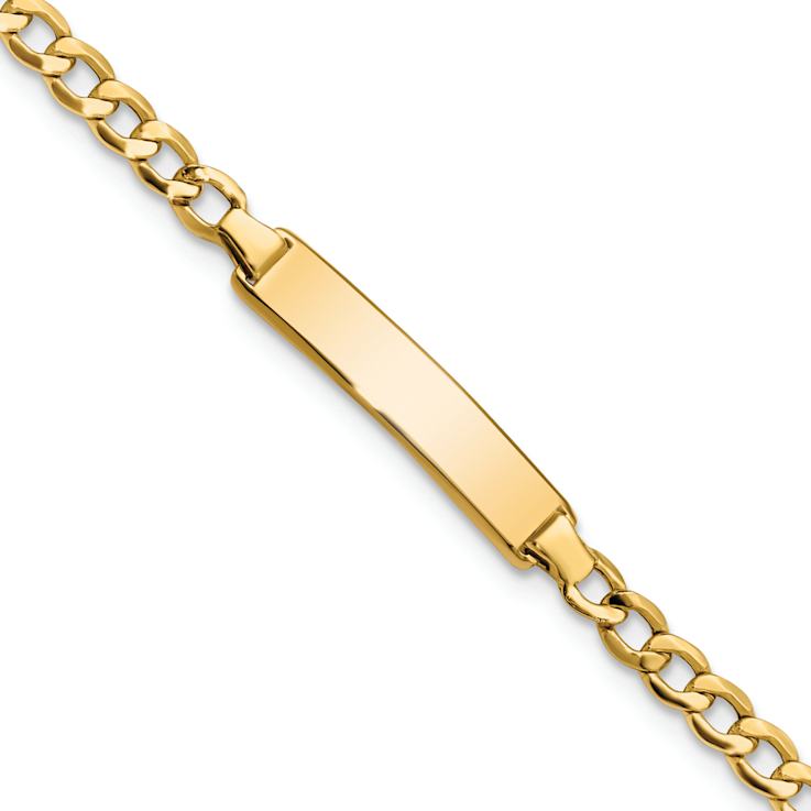 10k Yellow Gold Children's Curb Link ID Bracelet
