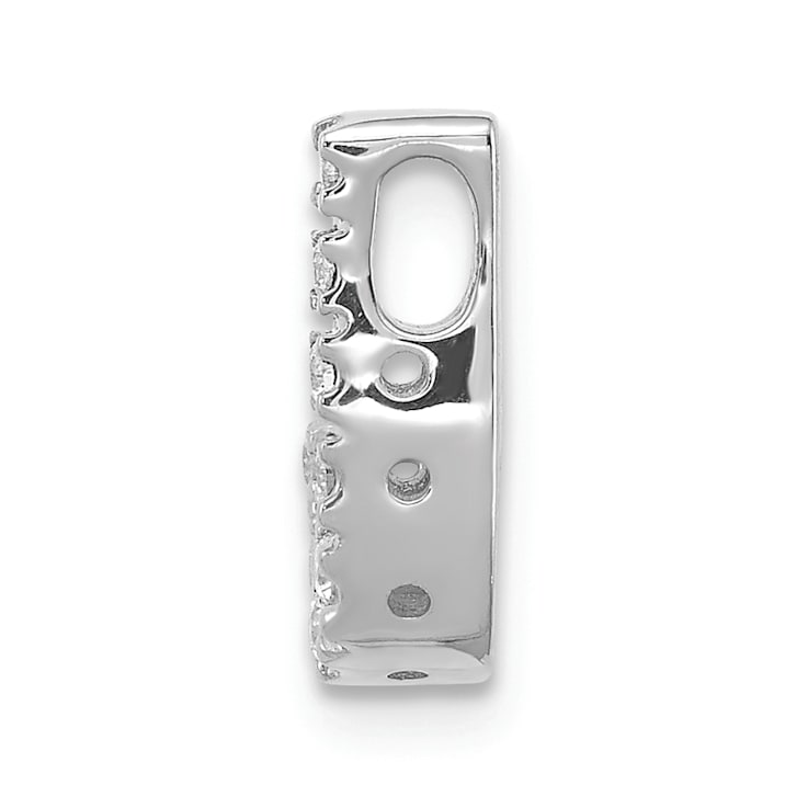 Rhodium Over 14K White Gold Diamond Letter J Initial Charm