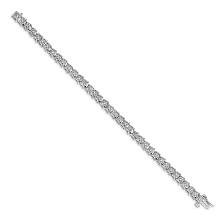 Rhodium Over 14k White Gold Diamond Fancy Bracelet - 1K1TGA