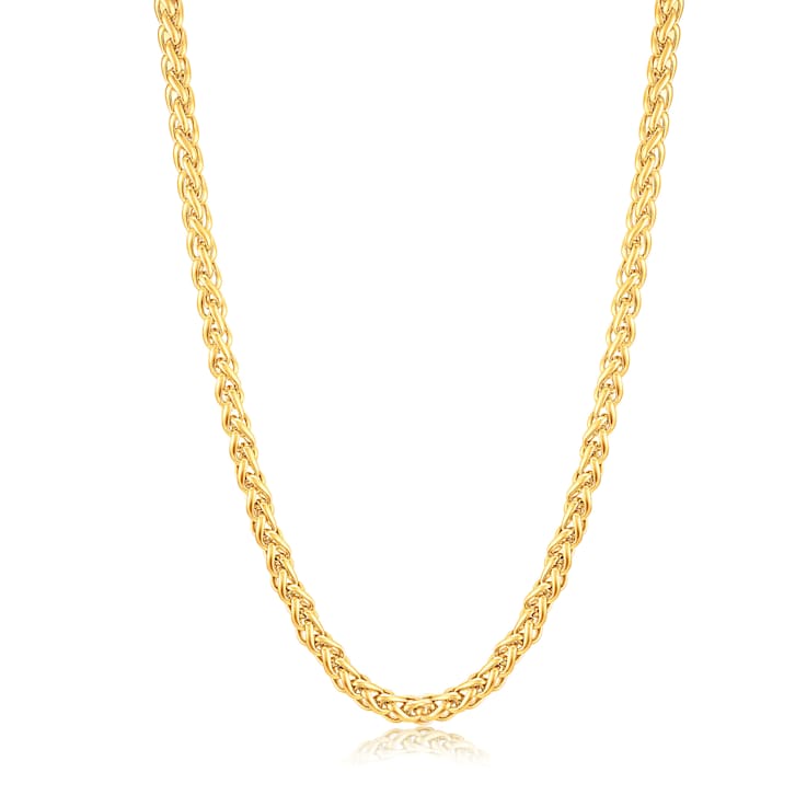 Invicta Men's Yellow Spiga Wheat Chain Necklace 6mm In Stainless Steel
24 Inch