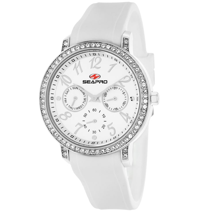Seapro Women's Swell White Dial, White Bezel, White Silicone Watch