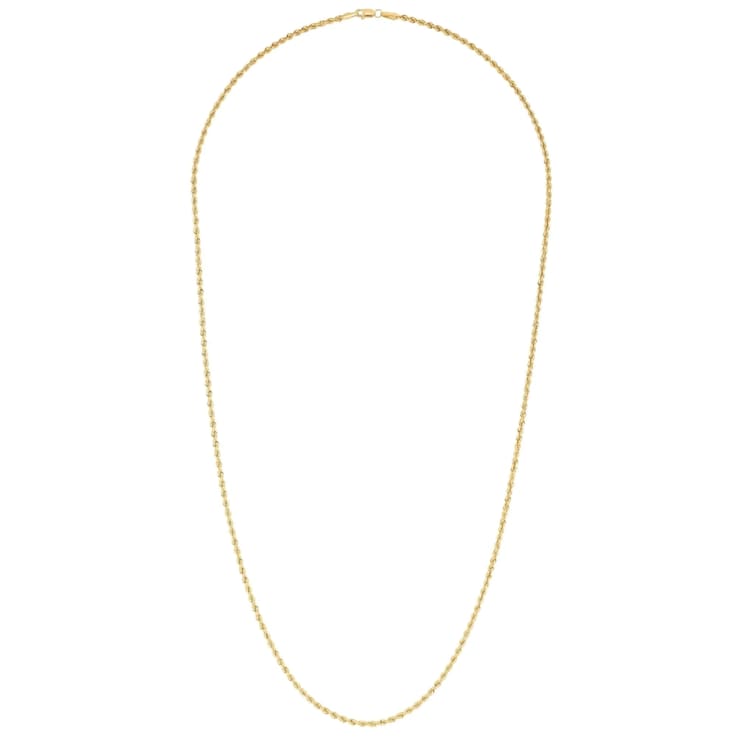18k Yellow Gold-Plated Sterling Silver 1.2mm Rope Chain Necklace