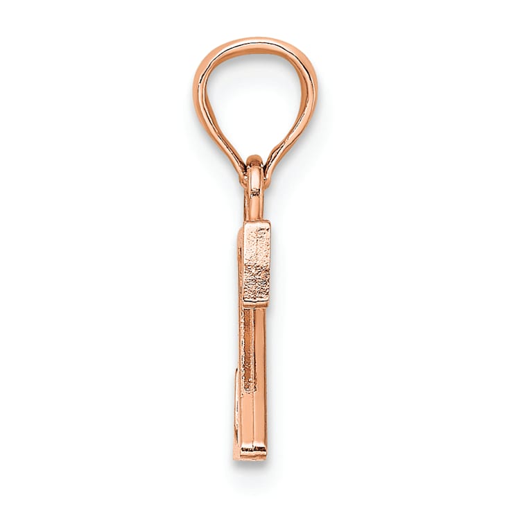 14k Rose Gold Polished Block Letter Z Initial Pendant