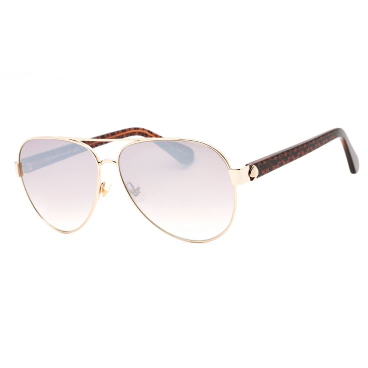 Kate Spade Geneva Gold Pink Aviator Frame / Brown Silver Mirrored Lenses Sunglasses