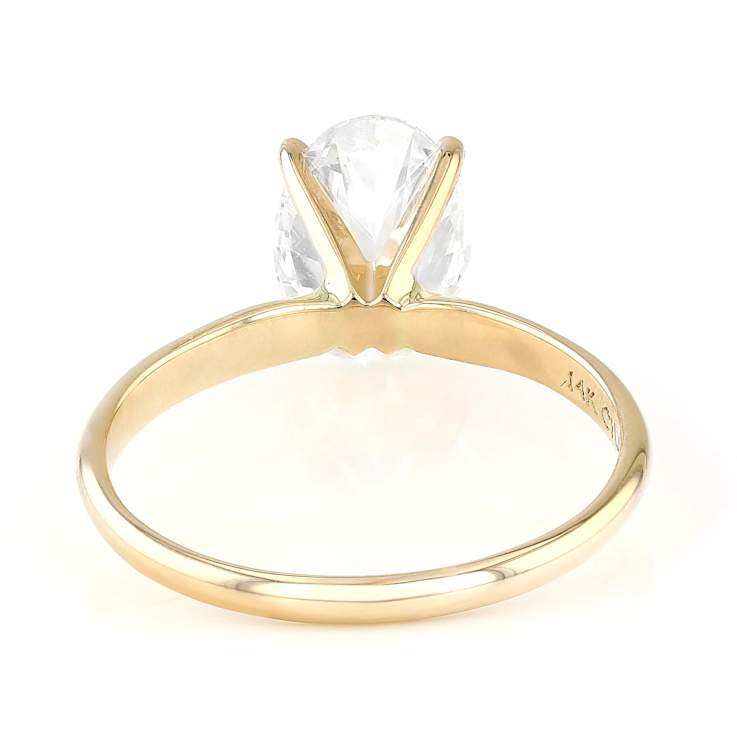 Lab-Grown Diamond Oval Solitaire Ring In 14K Gold 2.00ct