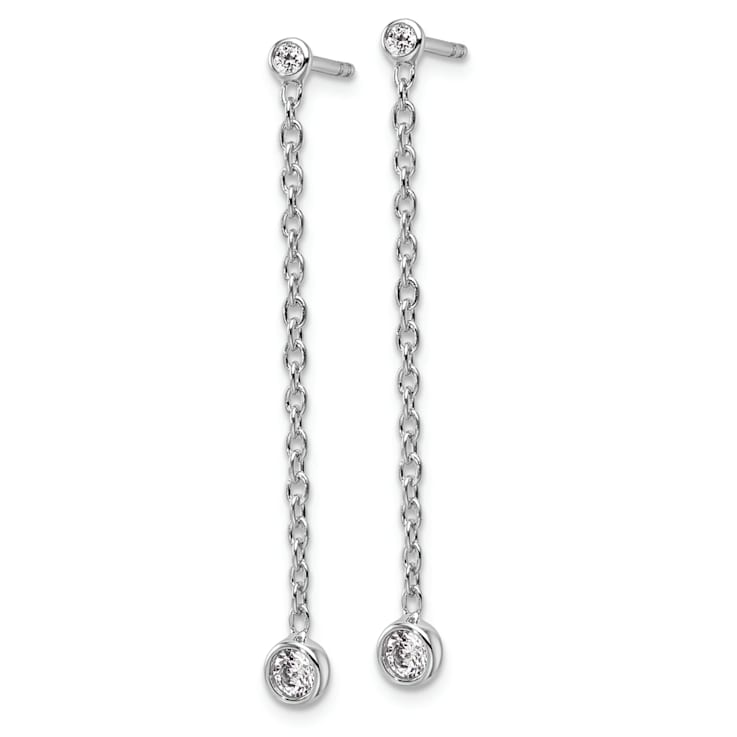 Rhodium Over 14K White Gold Lab Grown Diamond SI1/SI2, G H I, Post
Dangle Earrings