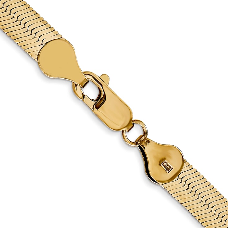 14K Yellow Gold 5.5mm Silky Herringbone Chain Necklace