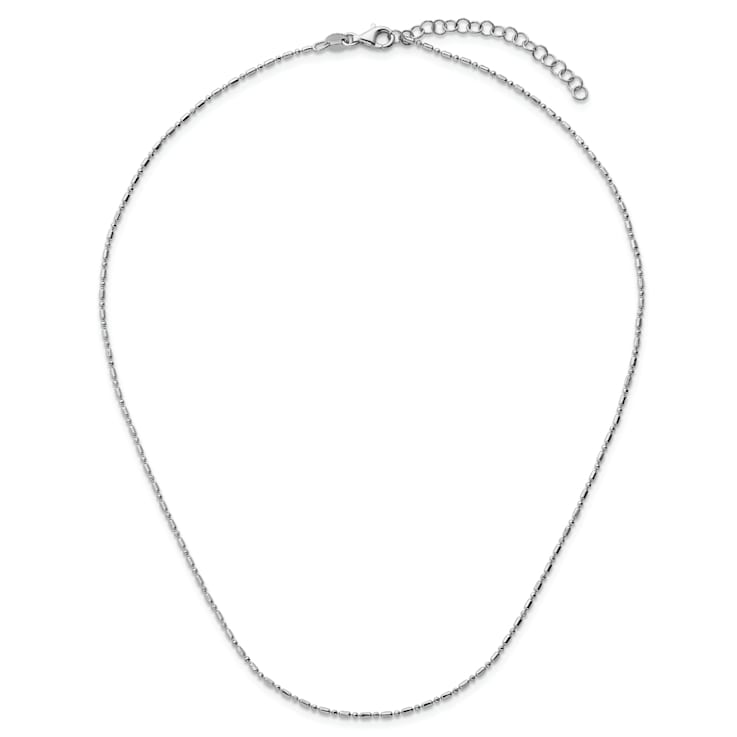 Platinum 950 Over Sterling Silver Palline 16 Inch with 2 Inch Extension
Chain Necklace