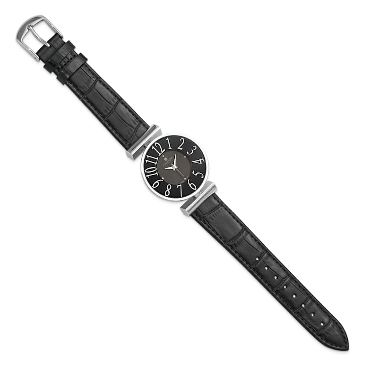 Ladies Charles Hubert Stainless Steel Black Dial Watch