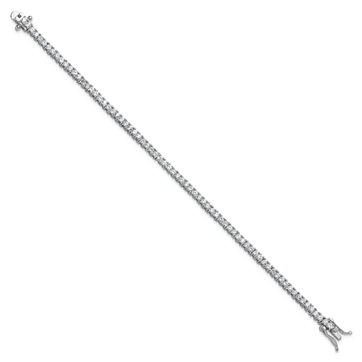 Rhodium Over Sterling Silver Polished Cubic Zirconia with Safety Clasp
Tennis Bracelet