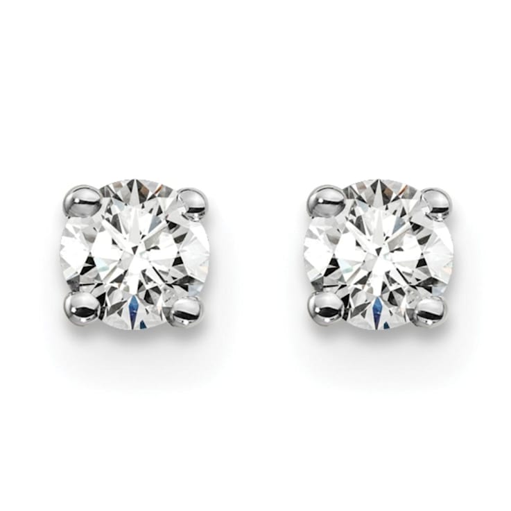 14K White Gold Lab Grown Diamond 1/4ctw Certified VS/SI GH 4 Prong Earrings
