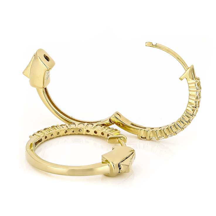 Imperial Topaz Hoop Earrings In 18K Gold Over Sterling Silver