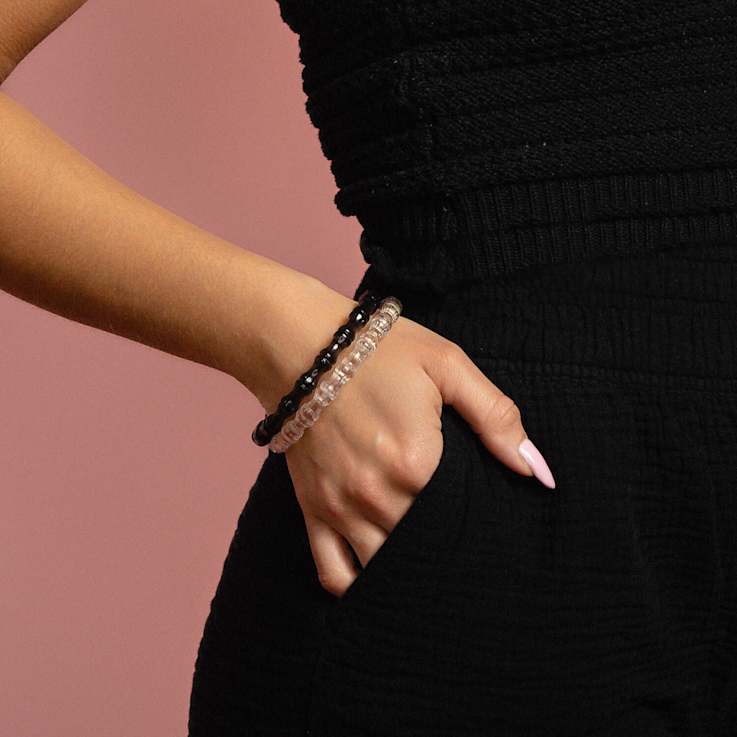 Clear Bamboo Acrylic Slip-On Bangle Bracelet