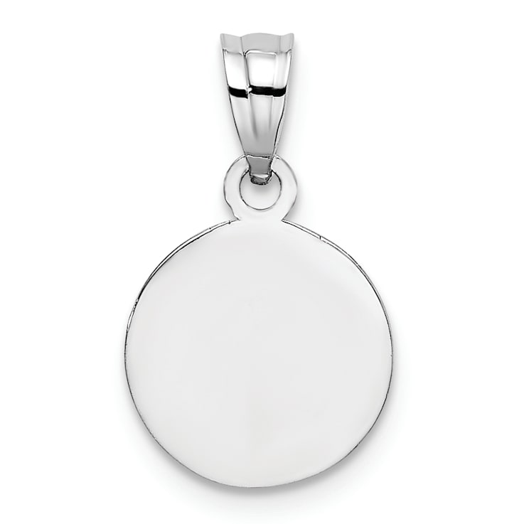 Rhodium Over 14k White Gold Satin Angel Coin Charm