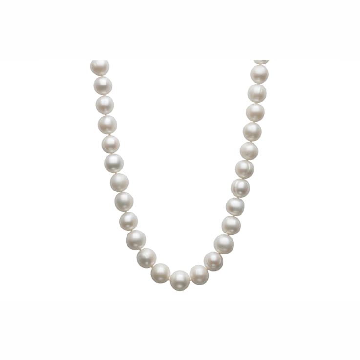 White Cultured Freshwater Pearl Rhodium Over Sterling Silver 17.5 Inch
Strand Necklace