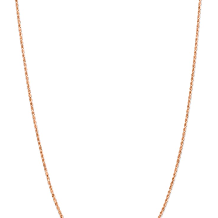 14k Rose Gold 2mm Solid Diamond-Cut Rope 16 Inch Chain