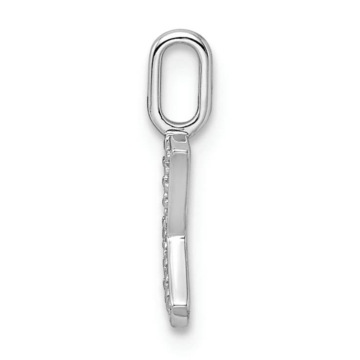 14K White Gold Diamond Letter K Initial Pendant