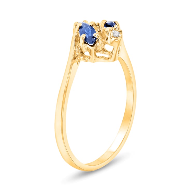 0.28ctw Sapphire and Diamond Ring in 14k Yellow Gold