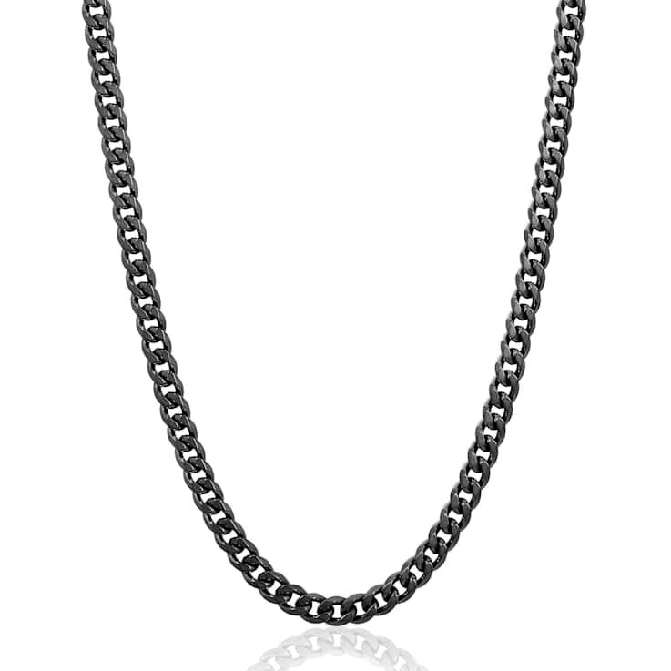Invicta Men's Curb Link Chain Necklace 6mm In Stainless Steel 24 Inch