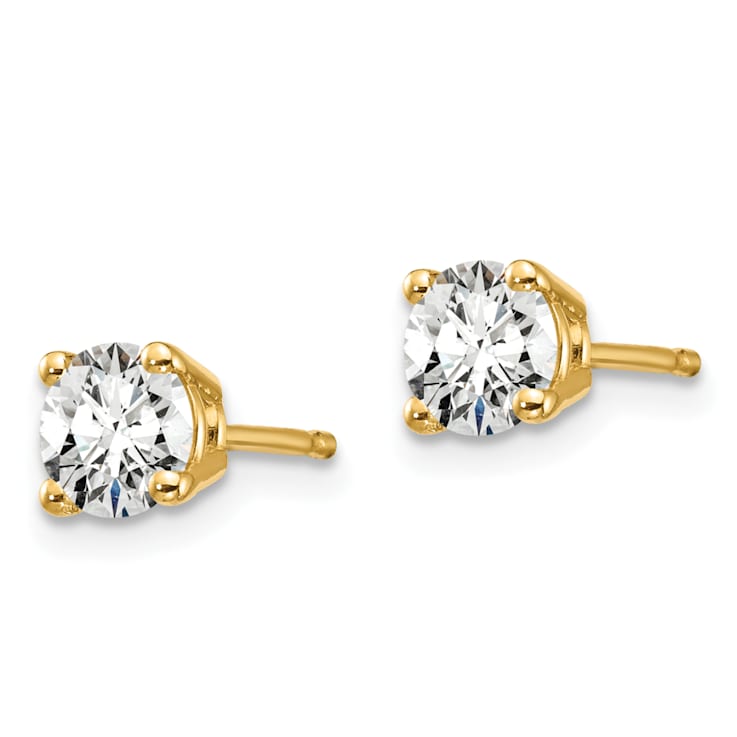 14K Yellow Gold Lab Grown Diamond 2/3ctw Certified VS/SI GH 4 Prong Earrings