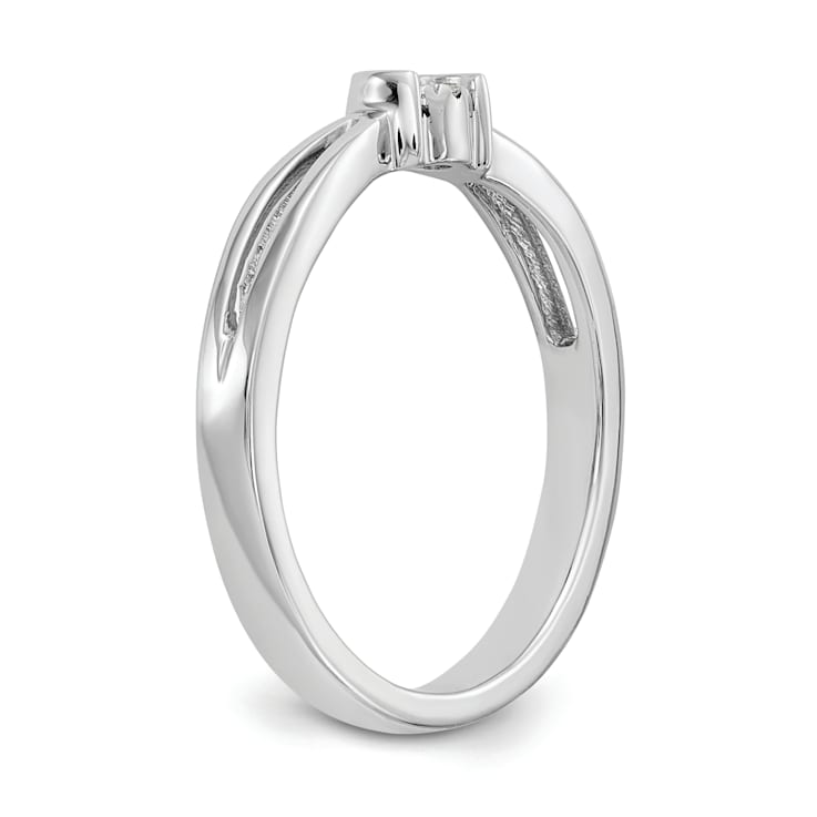 Rhodium Over 14K White Gold First Promise Diamond Promise/Engagement Ring