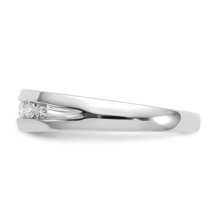 Rhodium Over 14K White Gold Lab Grown Diamond SI1/SI2, G H I, Men's Ring