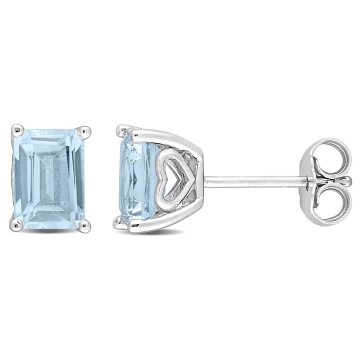 2.50ctw Octagon Sky Blue Topaz Stud Earrings in Sterling Silver
