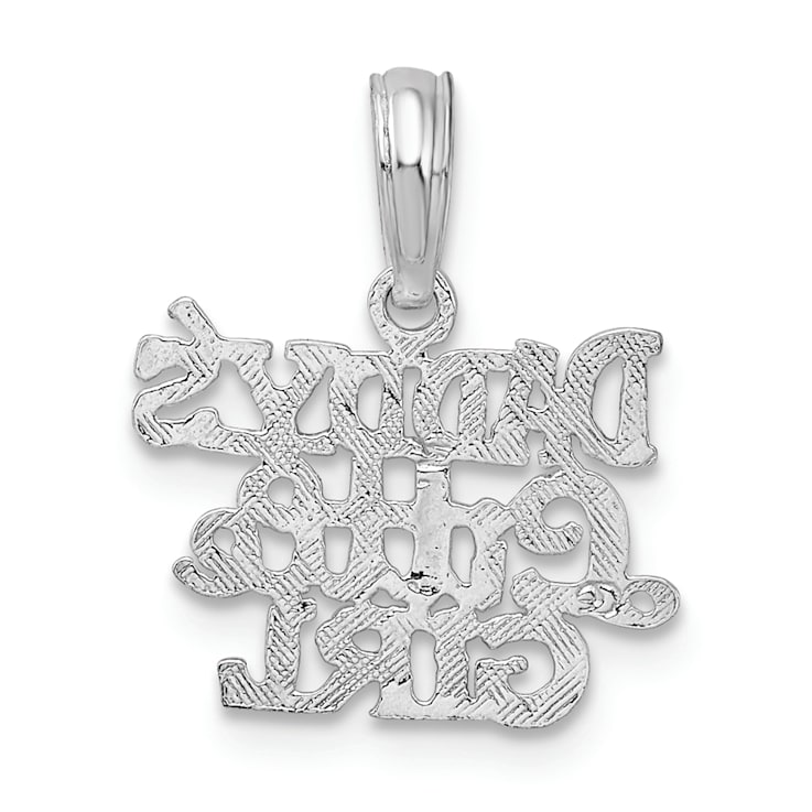 Rhodium Over Sterling Silver Polished DADDYS LITTLE GIRL Pendant