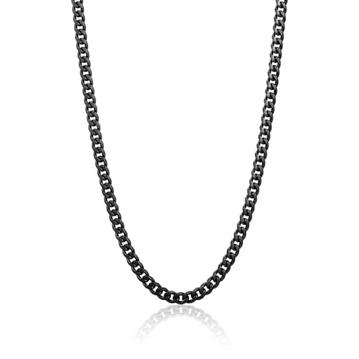 Invicta Men's Curb Link Chain Necklace 6mm In Stainless Steel 24 Inch