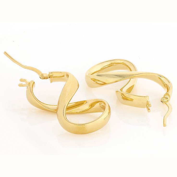 Infinity Hoop Earrings In 18K Gold Over Bronze