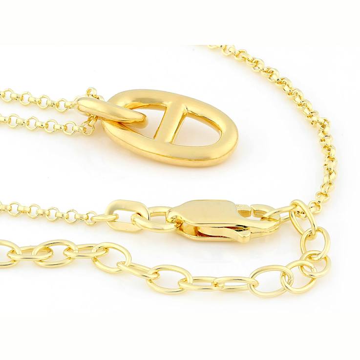 Mariner Link Pendant Necklace In 18K Gold Over Sterling Silver