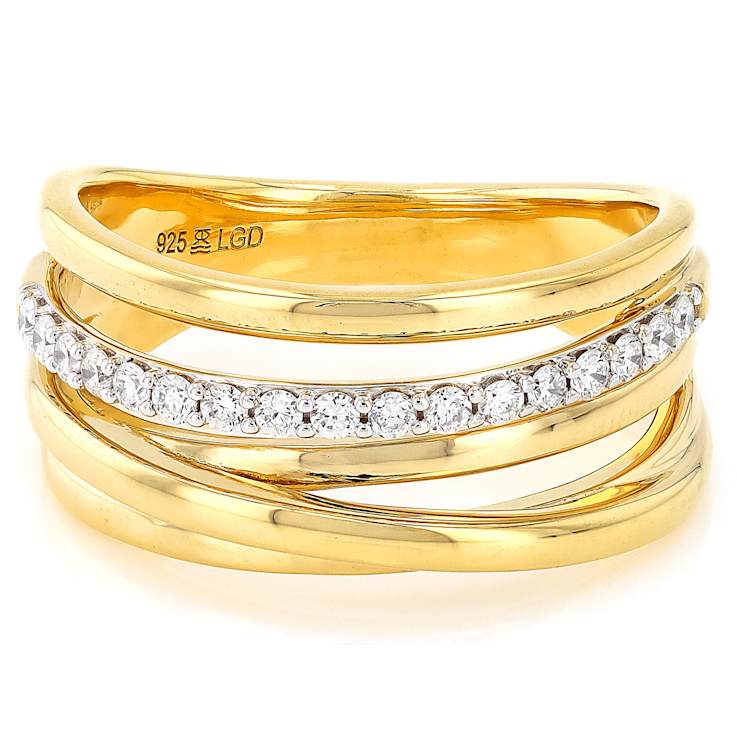Refined Lab-Grown Diamond Cluster Ring In 14K Gold Over Sterling Silver
