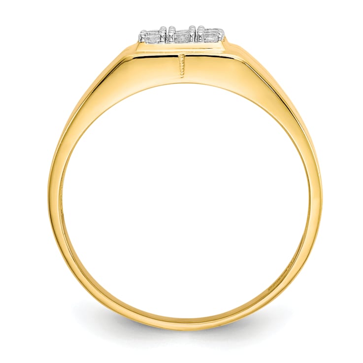 10K Yellow Gold Men's Cubic Zirconia Ring