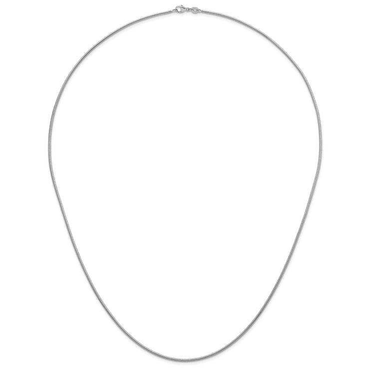 Rhodium Over Sterling Silver 1.6mm Snake 20 Inch Chain