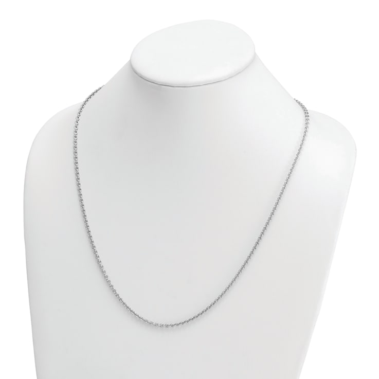 Rhodium Over Sterling Silver 3.1mm Rolo 18 Inch Chain