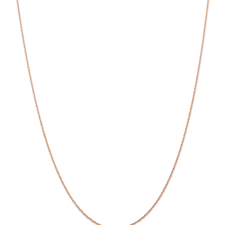 14k Rose Gold 0.7mm Solid Cable 24 Inch Chain