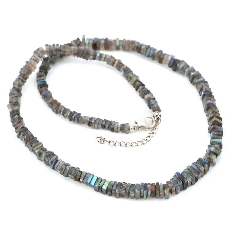 Labradorite Beaded Necklace In Sterling Silver
