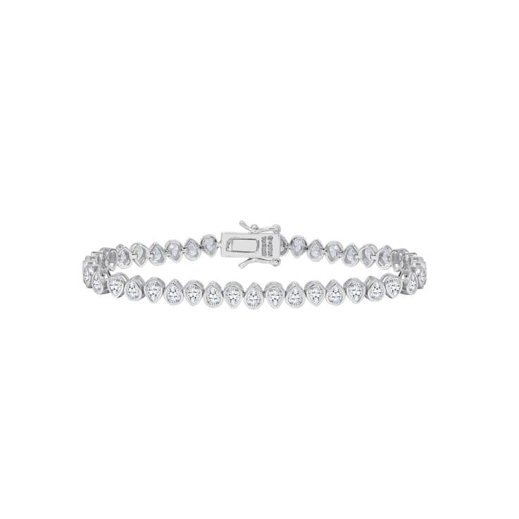 White Cubic Zirconia Platinum Over Sterling Silver Bracelet 8.05ctw